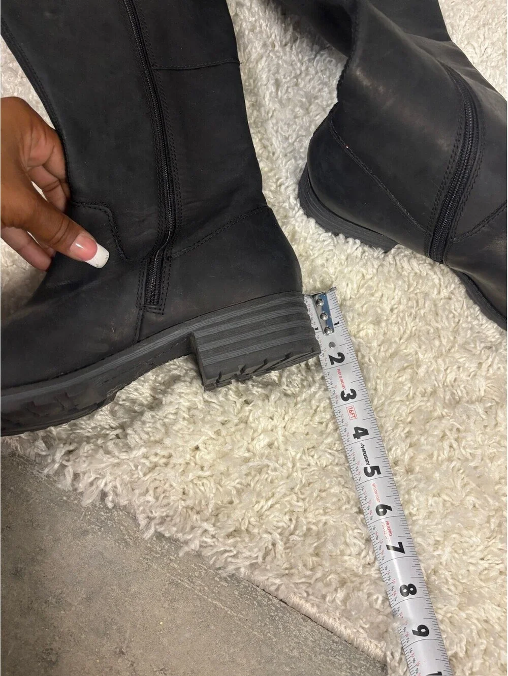 Clarks Leather Knee High Riding Boots Black Comfort Sole Zip Women's 7.5